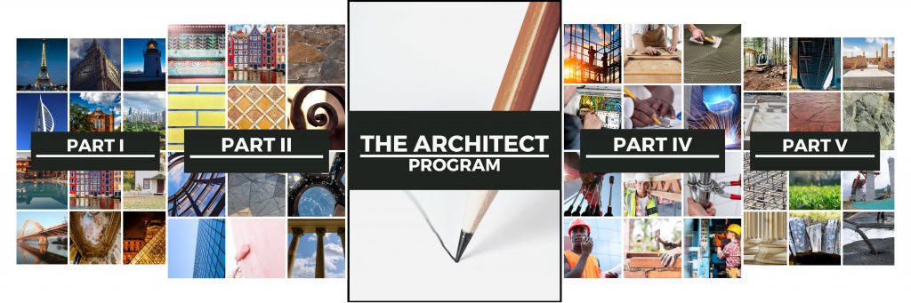 The Architect Program covers five major parts to design our life. Including putting our plan into Action!